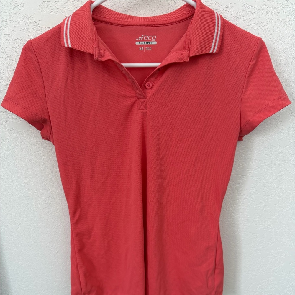 BCG Women's hot coral activewear polo